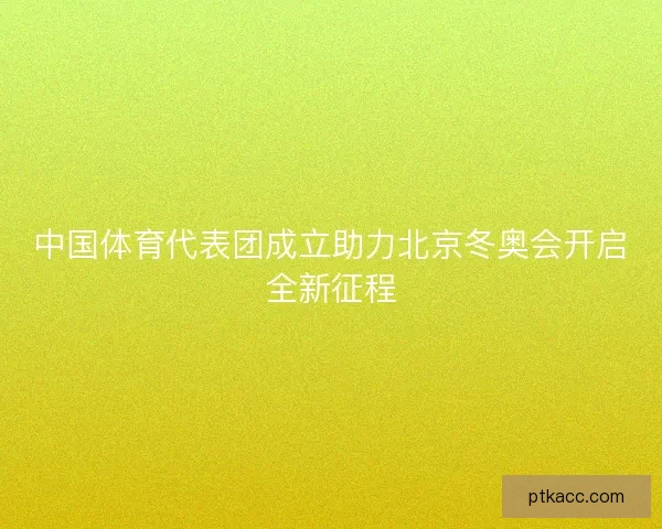 中国体育代表团成立助力北京冬奥会开启全新征程